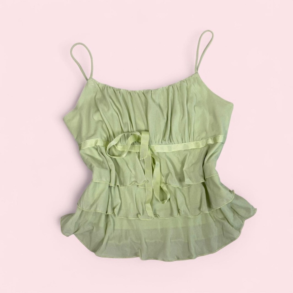 Vintage y2k Tempted light green tiered fairy princess tank top